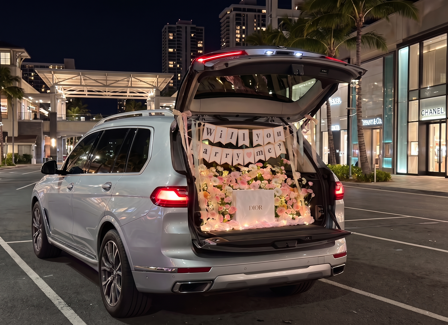Romantic Proposal Trunk Setup | Custom Quote Required