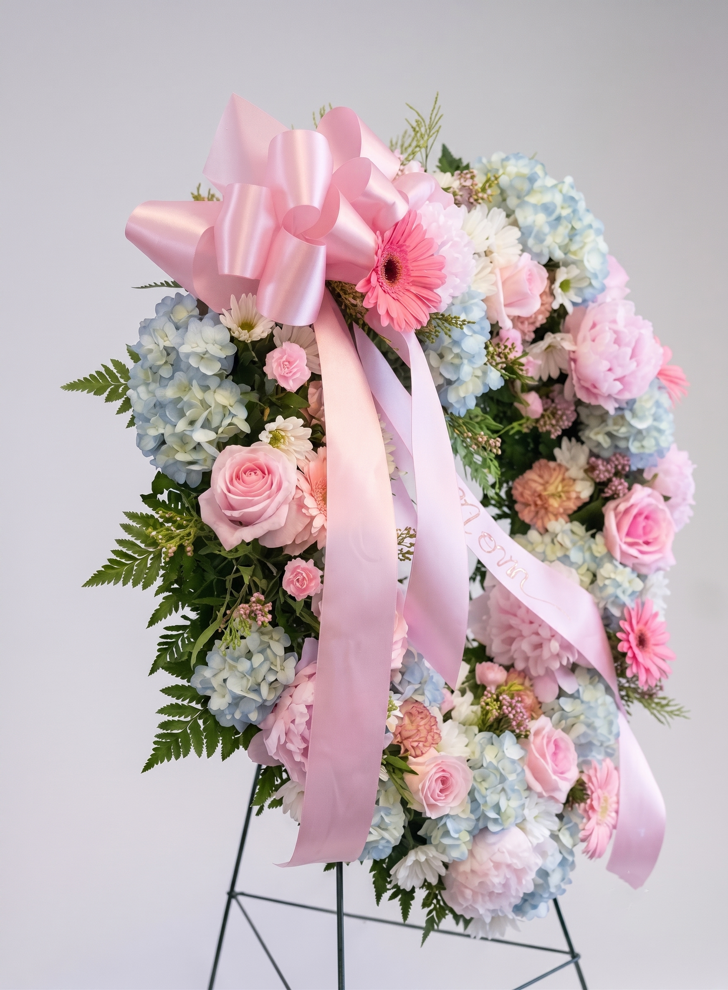 Pastel Heart Sympathy Wreath | Funeral Flower Hawaii