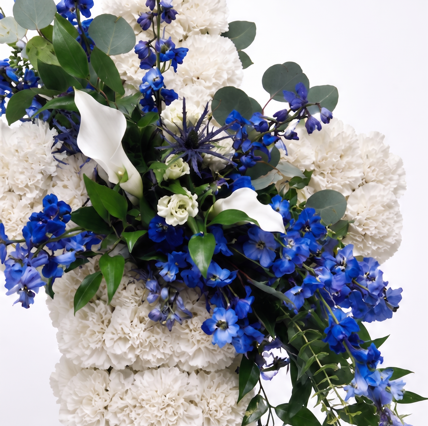 White Funeral Cross Arrangement | Sympathy Flowers hawaii