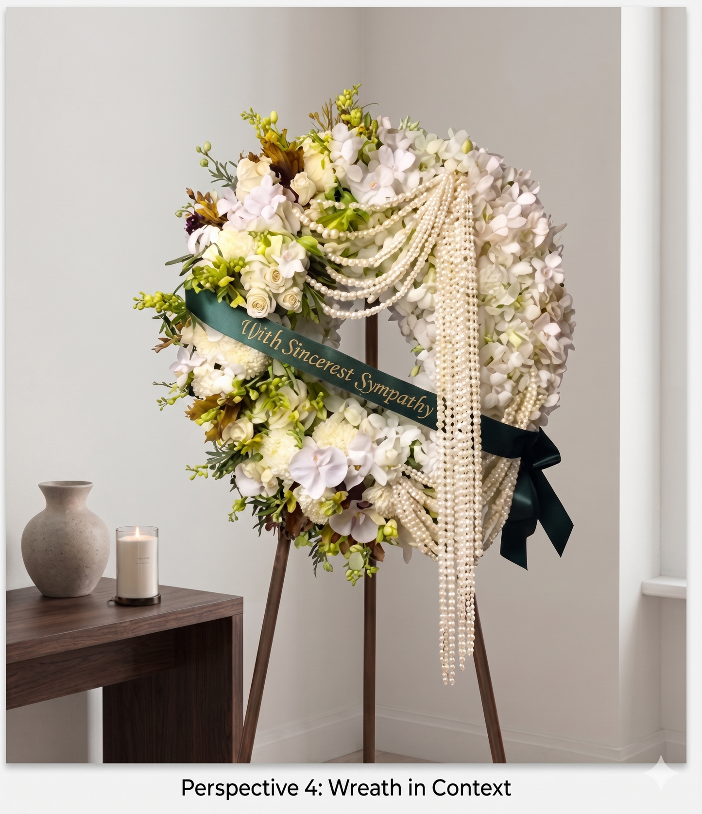 Premium White Sympathy Wreath | Funeral Flower Hawaii