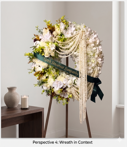 Premium White Sympathy Wreath | Funeral Flower Hawaii