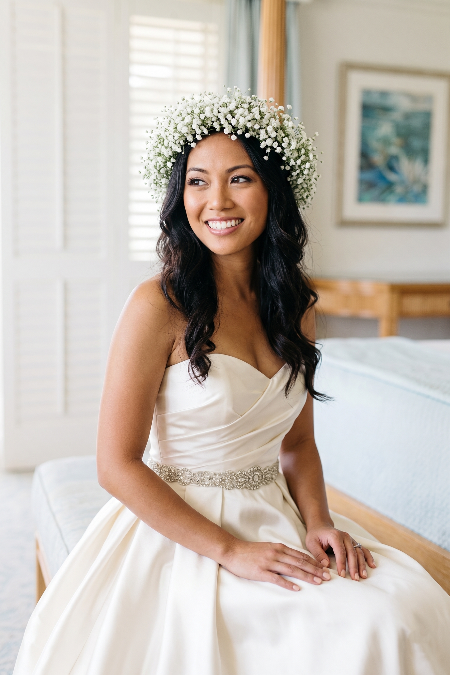 Adult Baby’s Breath Haku Lei / Floral Crown