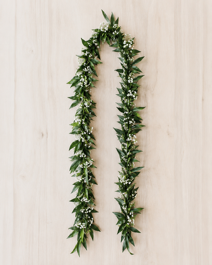 Adult Italian Ruscus & Baby’s Breath Lei