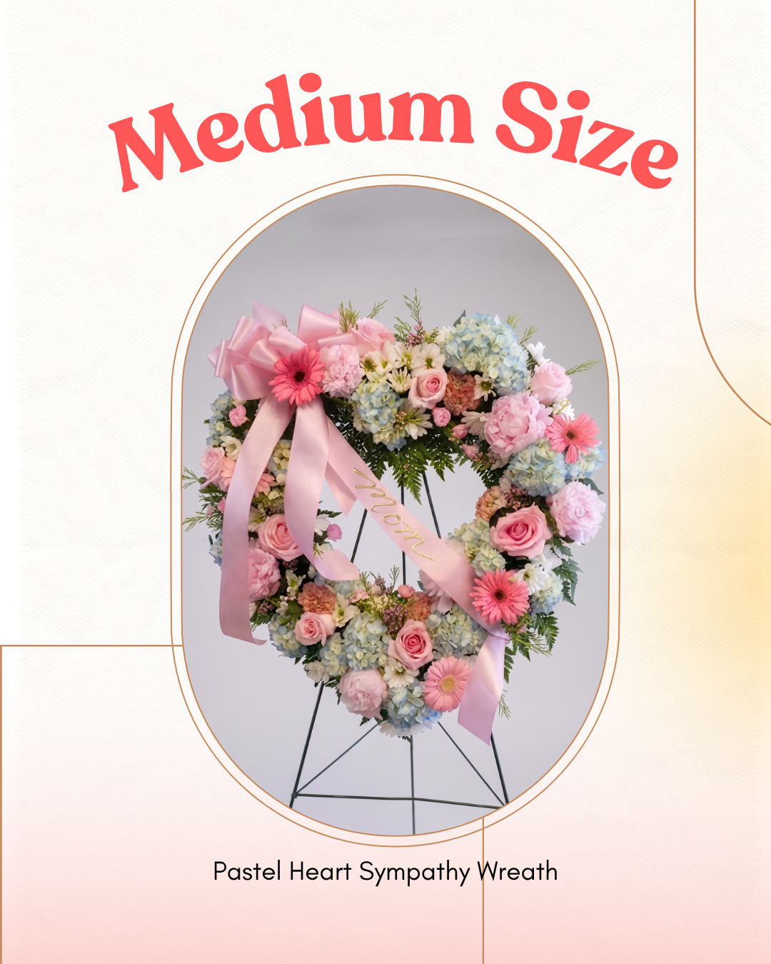 Pastel Heart Sympathy Wreath | Funeral Flower Hawaii