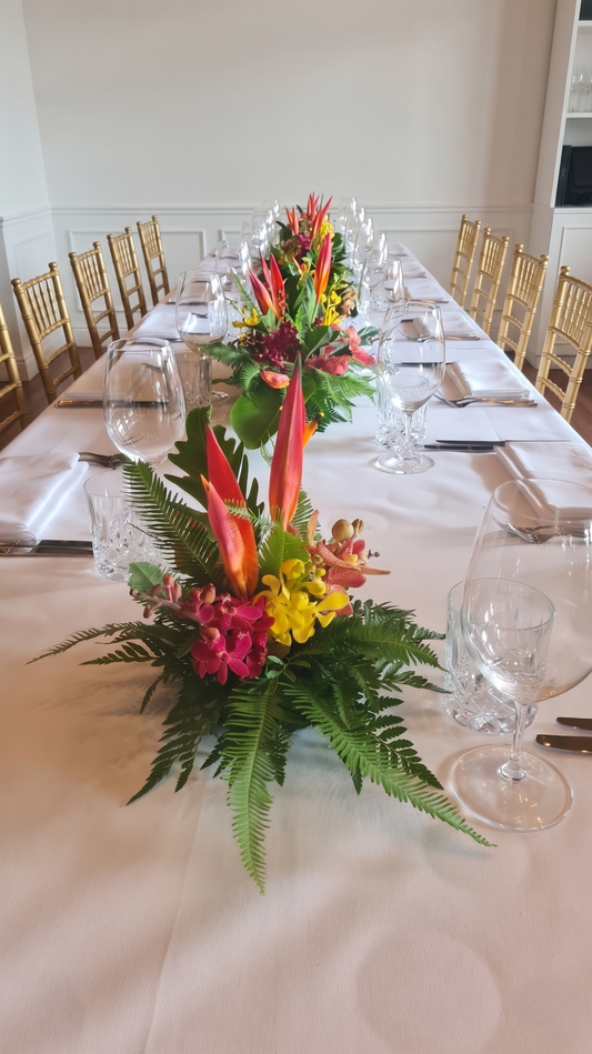 Tropical Table Centerpiece / Wedding Rehearsal Dinner/ Graduation Party