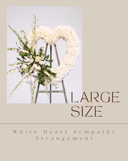 White Heart Sympathy Arrangement / Hawaii Funeral Flower